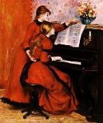 Pierre Renoir Two Young Girls at the Piano oil painting artist